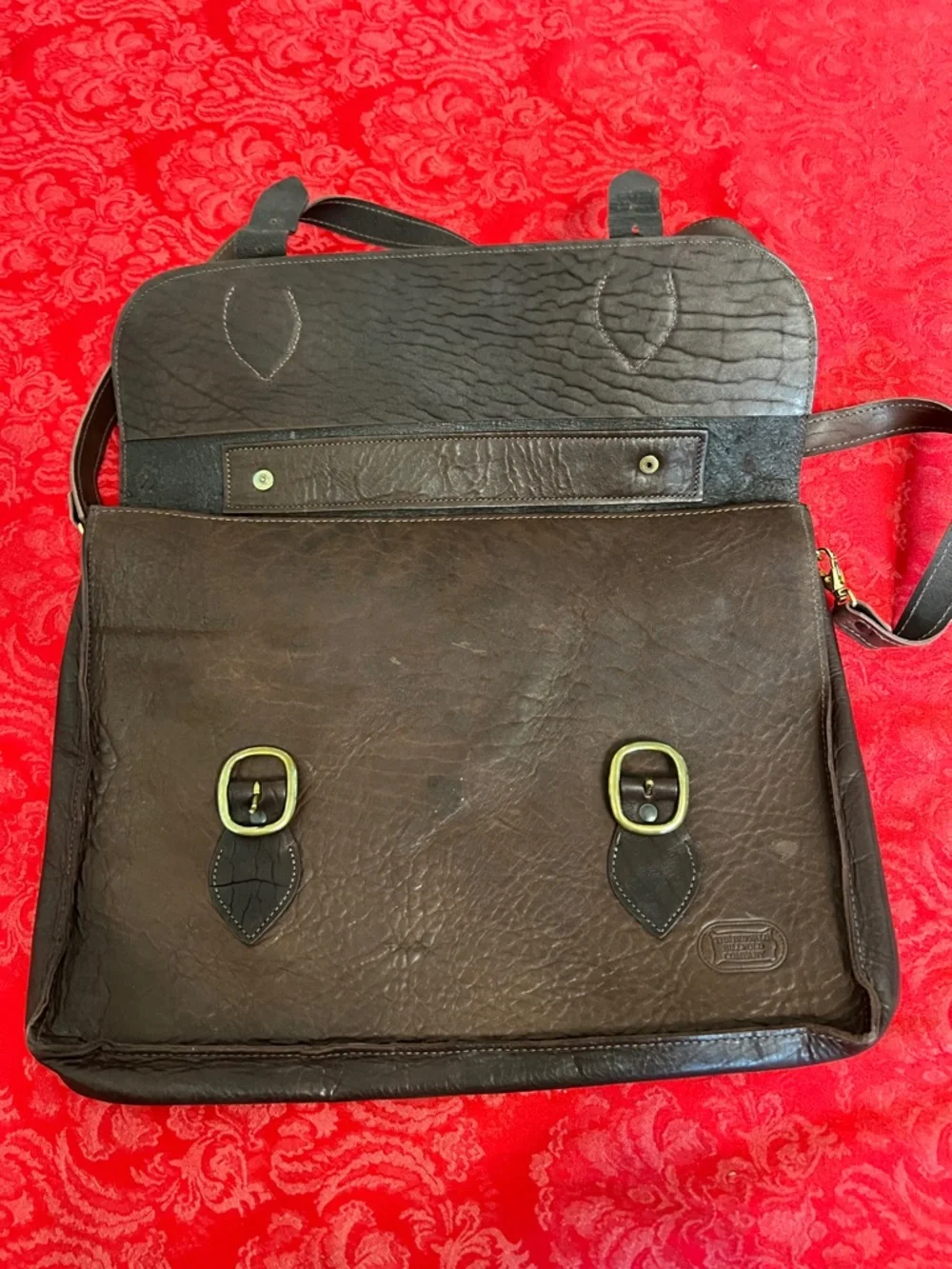 Buffalo Billfold Company 1920s Attache Briefcase American Bison Leather USA Made